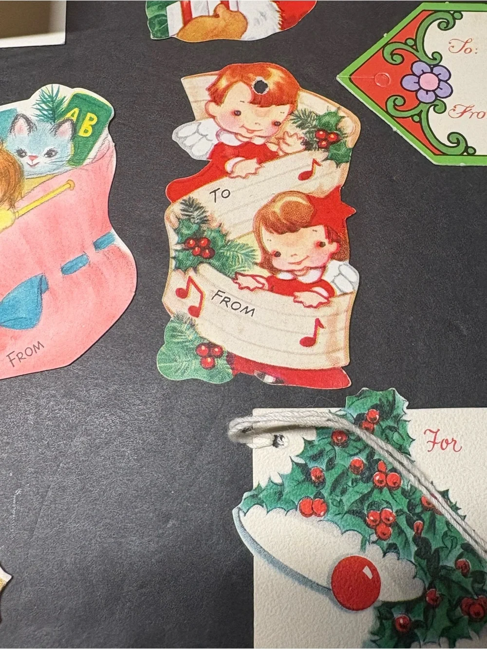 Hallmark Holiday Die -Cut Gift Tags Vintage Christmas Ephemera Lot of 19